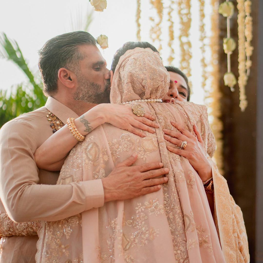 Family gathered for final blessings before the bride's departure